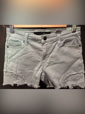 Joe's Jeans Light Sage Green Denim Shorts with Frayed Hem girls 16 women’s 27